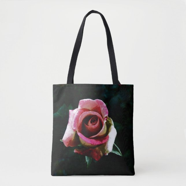 Ölgemalte rote Rose Tasche (Vorderseite)