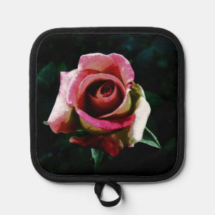 Ölgemalte rote Rose Topflappen