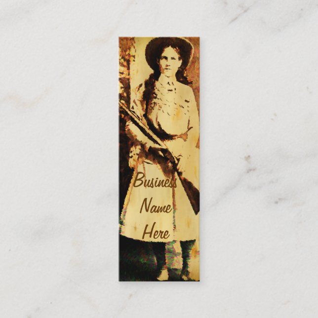Ölgrunge-Lesezeichen-Geschäfts-Karte Annie Oakley Mini Visitenkarte (Vorderseite)