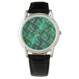 'Olhos azuis enquadrados', imagem riscada, borrada Armbanduhr