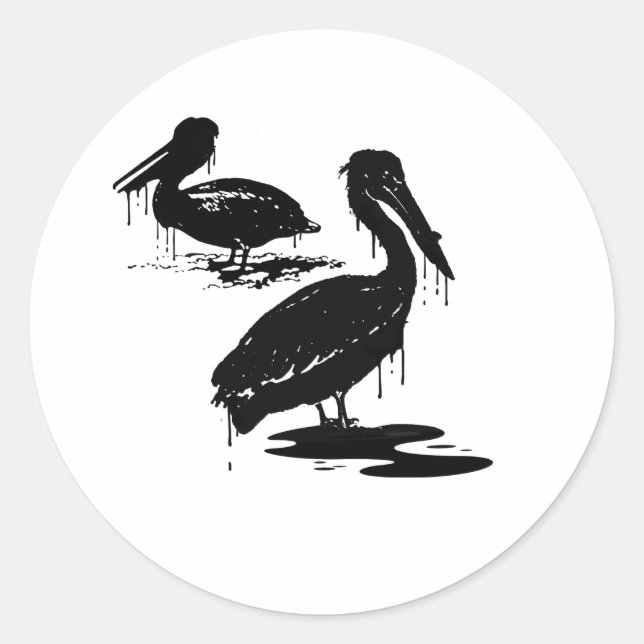 Ölige Vögel1 Runder Aufkleber (Vorderseite)