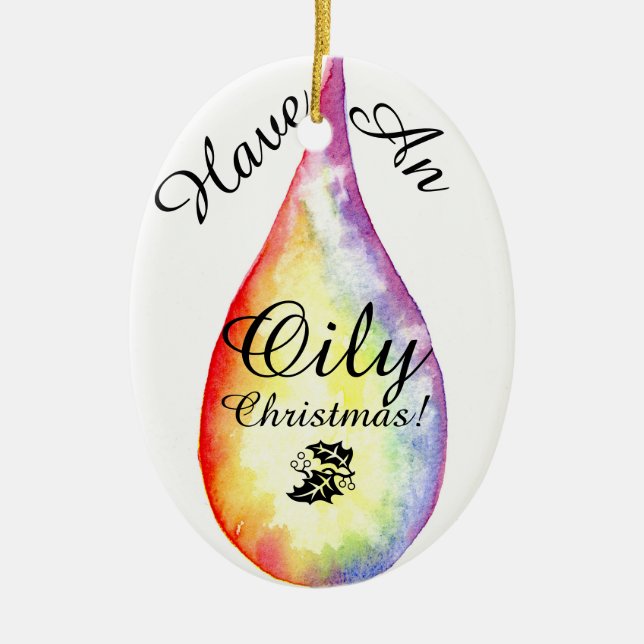 Öliges Weihnachten! Verzierung Keramikornament (Vorne)