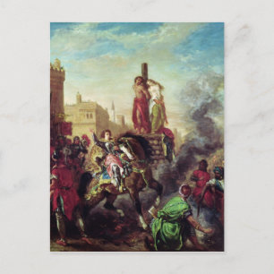 Olinda und Sophronia auf dem Pyre Postkarte
