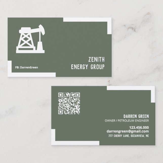 Ölindustrie QR Visitenkarte (Vorne/Hinten)