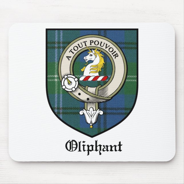Oliphant Clan-Wappen-AbzeichenTartan Mousepad (Vorne)