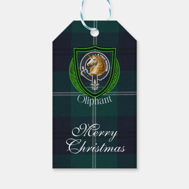 Oliphant Scottish Clan Tartan & Crest Geschenkanhänger (Vorderseite)