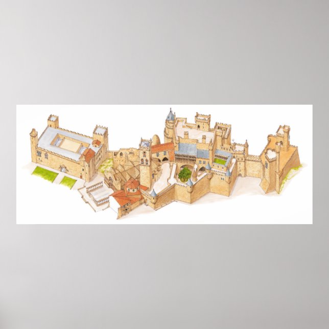 Olite Castle. Navarra Spanien Poster (Vorne)