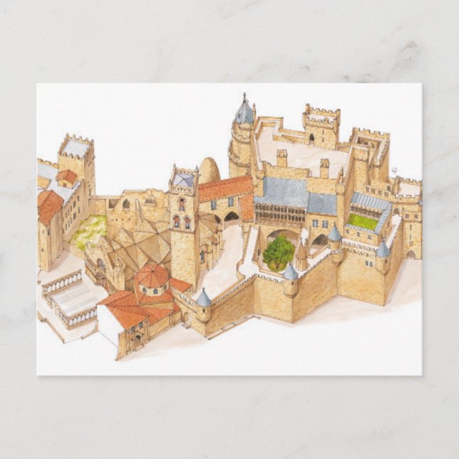 Olite Castle. Navarra Spanien Postkarte (Vorderseite)