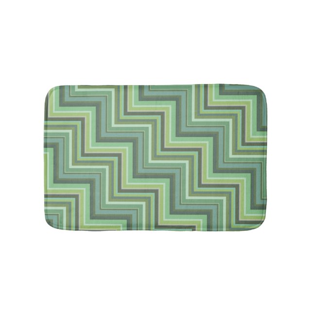 Oliv Green Stripes Pattern Badematte (Vorderseite)