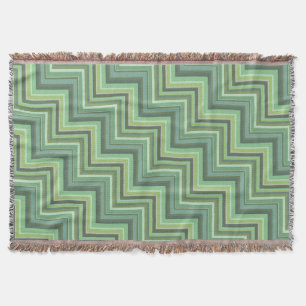 Oliv Green Stripes Pattern Decke