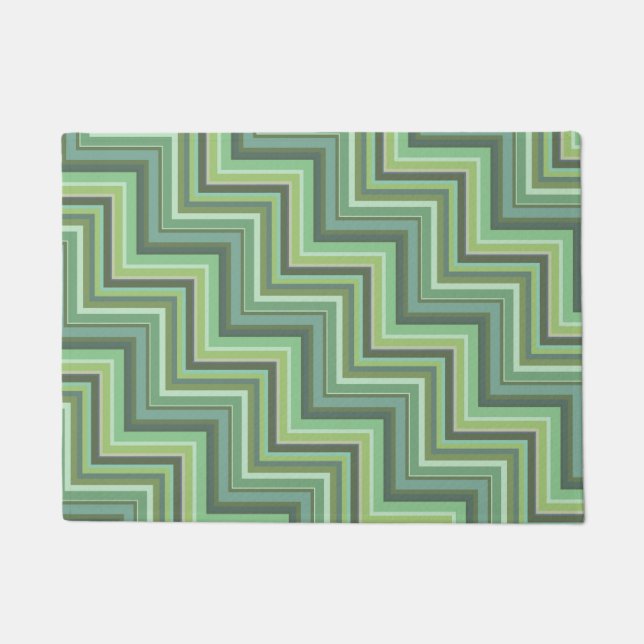 Oliv Green Stripes Pattern Fußmatte (Vorderseite)