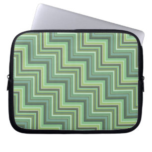 Oliv Green Stripes Pattern Laptopschutzhülle