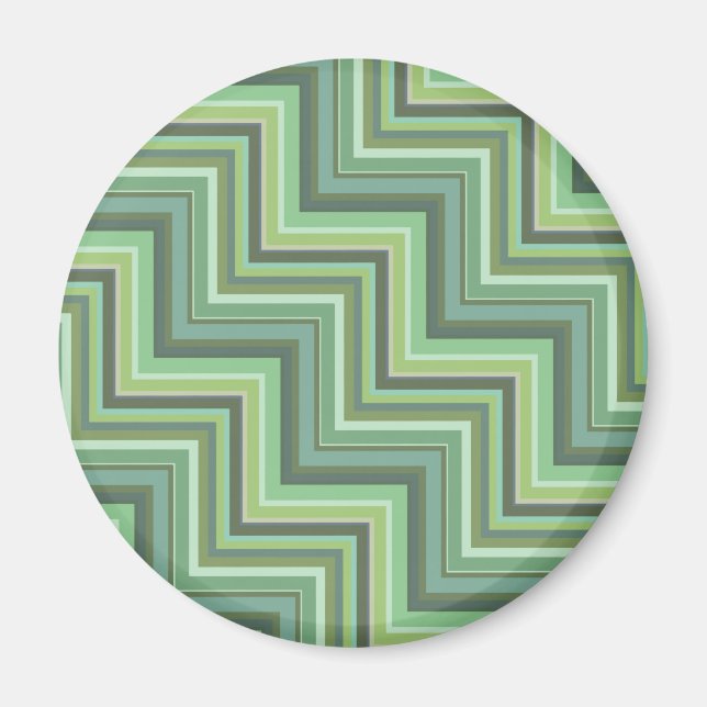 Oliv Green Stripes Pattern Magnet (Vorne)