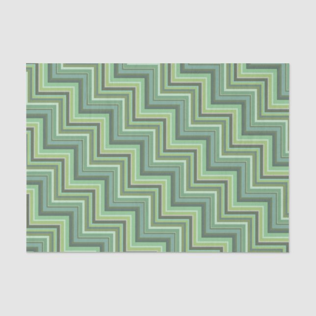 Oliv Green Stripes Pattern Seidenpapier (Vorderseite)
