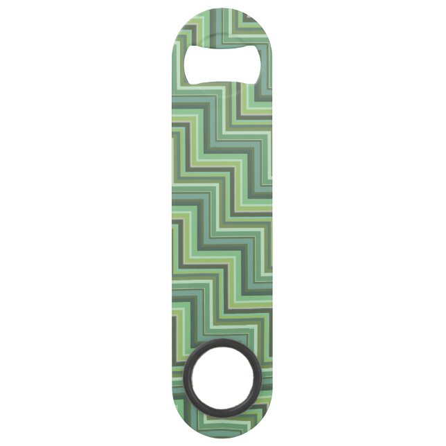 Oliv Green Stripes Pattern Speedflaschenöffner (Vorderseite)