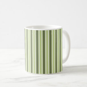 Oliv- und weiße Candy-Streifen Kaffeetasse