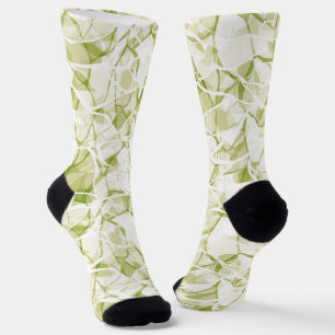 oliv-weiße abstrakte modische moderne Muster    Socken
