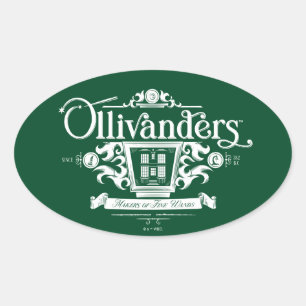 OLIVANDERS™ Hersteller von feinen Zauberstäben Ovaler Aufkleber