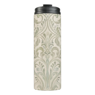Olivbeige-Wirbel- Wiederholungsdesign Thermosbecher