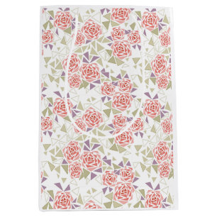 olivbeiger Mosaik-Blumenmuster Retro Mittlere Geschenktüte