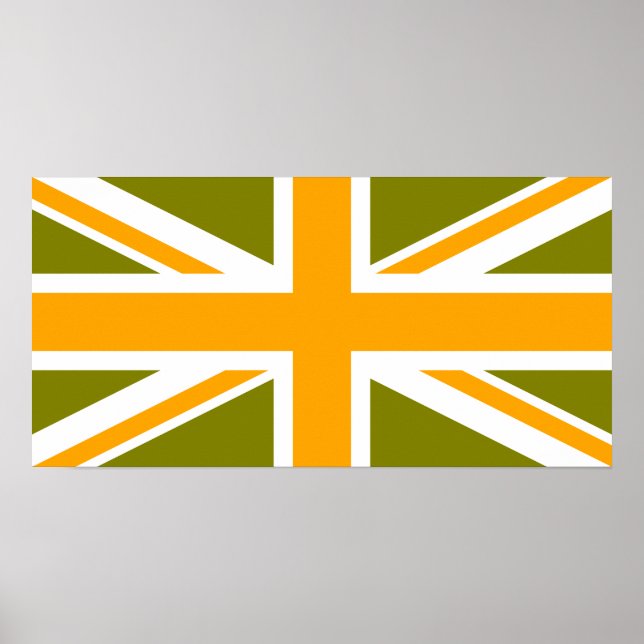 Olive and Orange Union Jack Poster (Vorne)