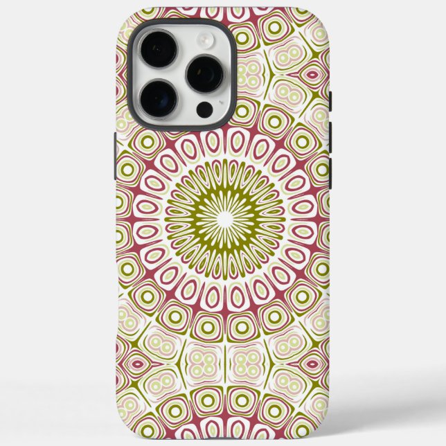 Olive and Rose Mandala Pattern iPhone 16 Pro Max Hülle (Rückseite)