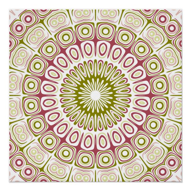 Olive and Rose Mandala Pattern Poster (Vorderseite)