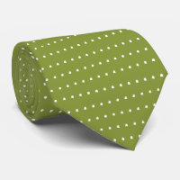 Olive and White Polka Dots