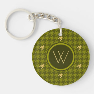 Olive avec Porte - clé Houndstooth Gold Accent
