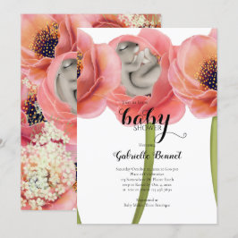 Olive Baby Bunny Sleeping | weiß Einladung