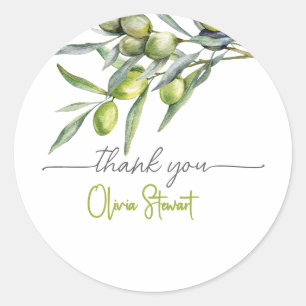 Olive Baby Dusche Danke Runder Aufkleber