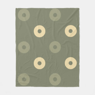 Olive Beige Circle Bubble Minimales einfaches Must Fleecedecke