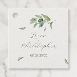 Olive Blätter der Toskana Branch Vielen Dank Geschenkanhänger