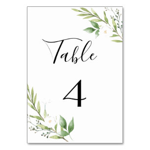 Olive-Blätter und geometrische Hochzeitstisch Num Tischnummer