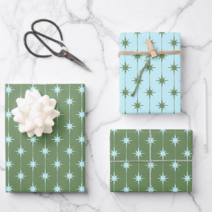 Olive Blue aus dem Mittelalter - Moderne Atomstars Geschenkpapier Set