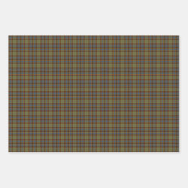 Olive Blue Orange Plaid Tartan Geschenkpapier Set