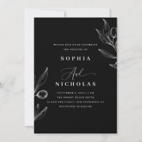 Olive Botanical Black Wedding - Foto & QR Code