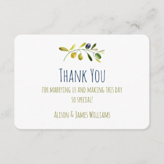 Olive Branch Aquarell Hochzeit danke Karte