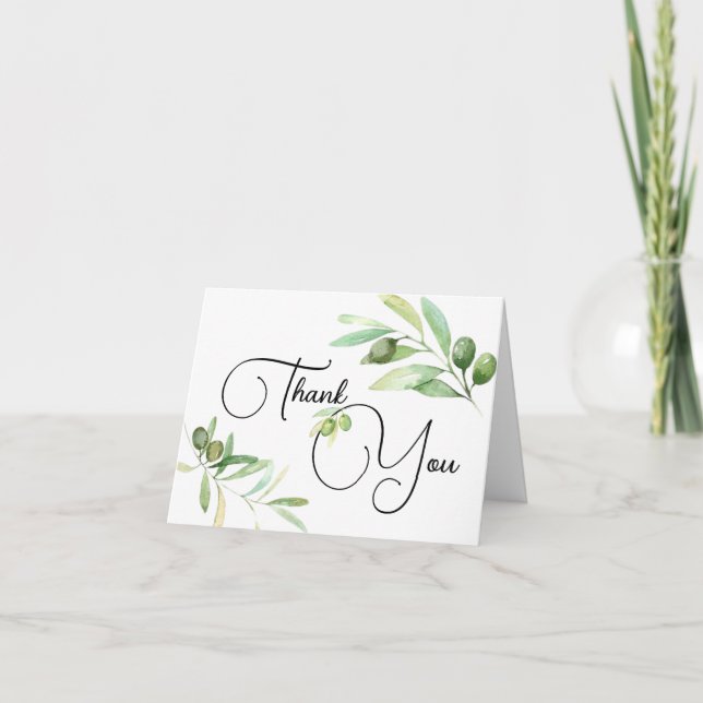 Olive Branch Baby Dusche Vielen Dank Dankeskarte (Vorderseite)