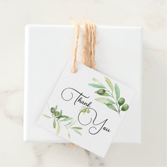 Olive Branch Baby Dusche Vielen Dank Geschenkanhänger (Beispiel)