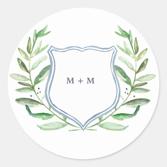 Olive Branch Boho Garden Monogram Stickers (Vorderseite)
