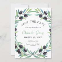 Olive Branch Botanische Hochzeit speichern Sie die
