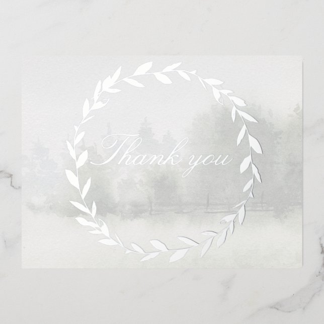Olive Branch Chuppah Forest Wedding Danke Karte (Vorderseite)