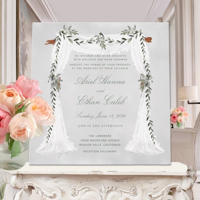 Olive Branch Chuppah Wedding Einladung (Von Creator hochgeladen)