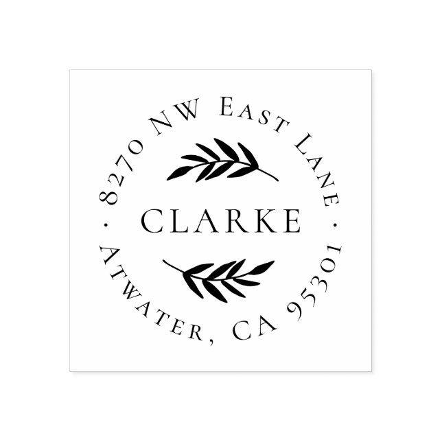 Olive Branch Circle Address Briefmarke Gummistempel (Prägung)