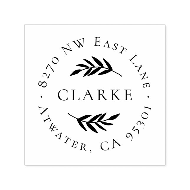 Olive Branch Circle Address Briefmarke Permastempel (Design)