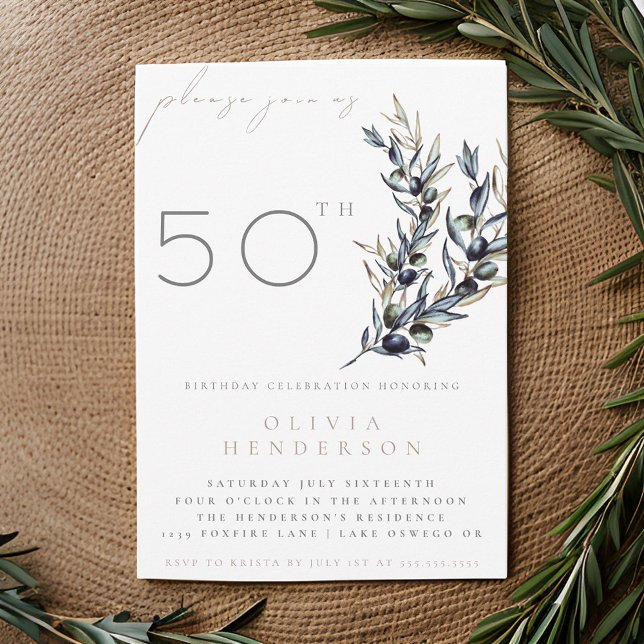 Olive Branch Erwachsene Einladung zum Geburtstag (Von Creator hochgeladen)