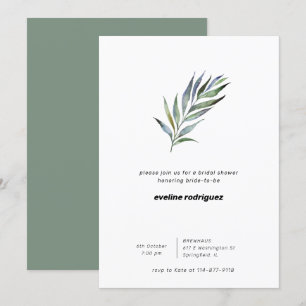 Olive Branch Grünes Brautparty Einladung