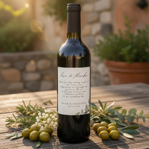 Olive Branch Hochzeits-Weinetikett Personalisier Weinetikett