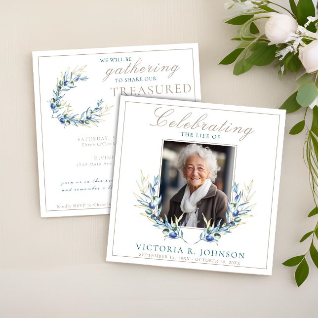 Olive Branch im Wasser Feier des Lebens Einladung (Von Creator hochgeladen)